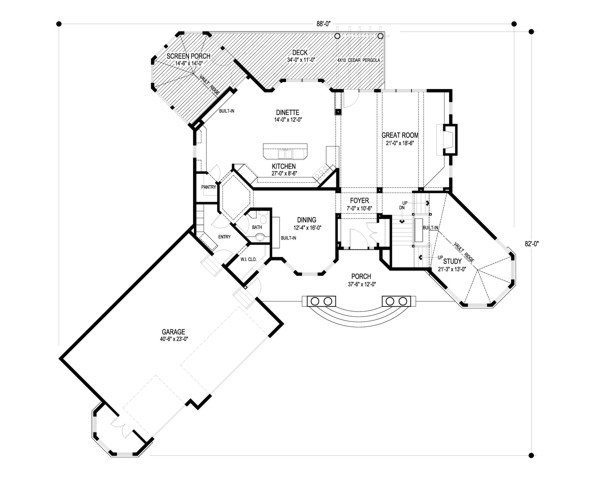Main Level Floor Plan image of Anna's Garden House Plan